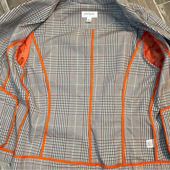 Isaac Mizrahi Brown Windowpane Plaid Blazer Target faux leather buttons. Size M - Picture 14 of 16